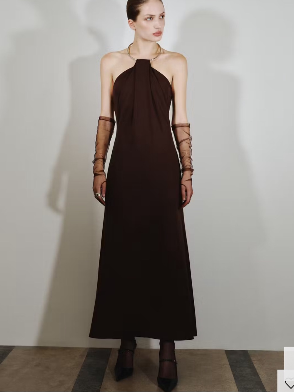 Mango Fine Knit Dress with choker collar NWT